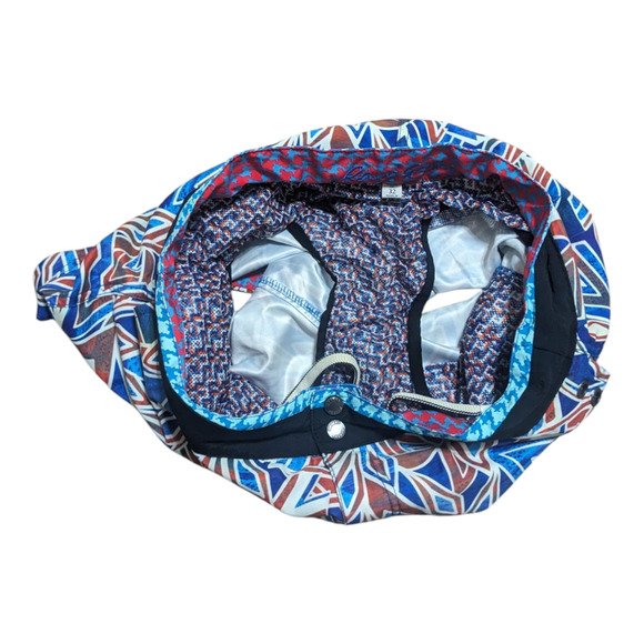 Robert Graham Men's Multicolor Drawstring Outdoor Pillars Swim Trunks Size 32 - Picture 4 of 6